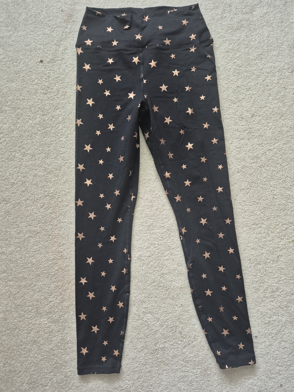Spiritual Gangster Black Leggings with Gold Stars